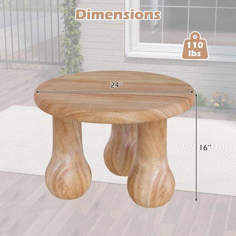 Gymax 24'' Small Solid Mahogany Wood Coffee Table w/Thickened Top