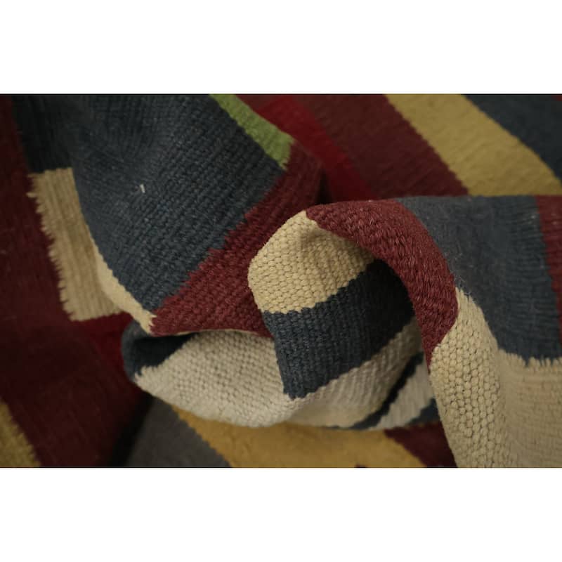 Hand Woven Oriental 100% Wool Carpet Southwestern Modern Multi-Colored Kilim Area Rug - 13' 0'' X 9' 6''