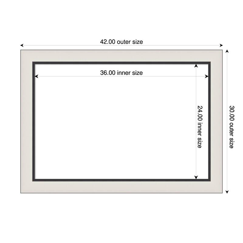 Ellie Framed Dry Erase Magnetic Board - 42 x 30 in - Ellie Silver Black