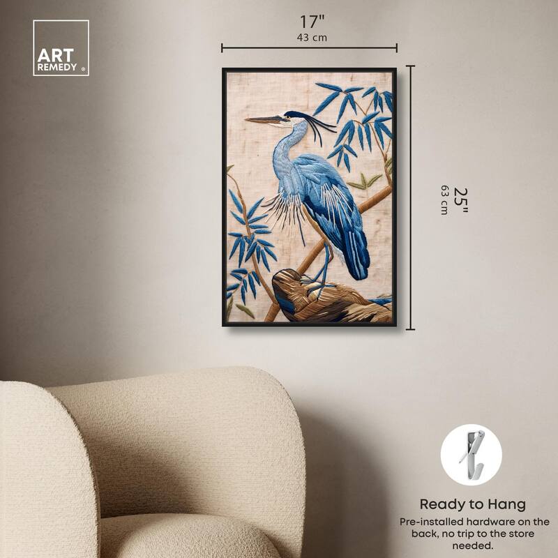 Needlework Heron Canvas by Art Remedy
