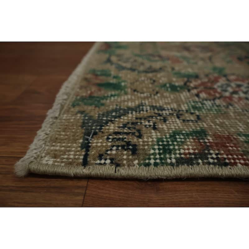 Hand Knotted Oriental 100% Wool Carpet Transitional Floral Beige & Ivories Anatolian Area Rug - 8' 8'' X 4' 8''