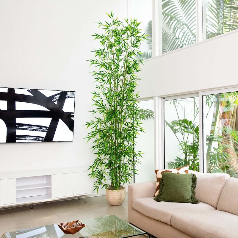 Potted Artificial Bamboo Tree - 11' - Green