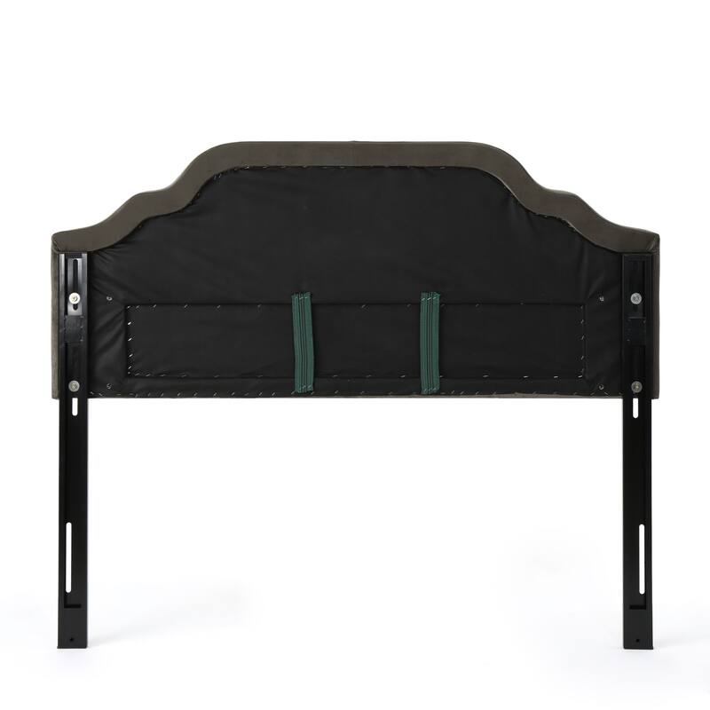 Queen Size Tufted Upholstered Headboard with Nailhead Trim, Velvet Fabric, Adjustable Height, Modern Button Design