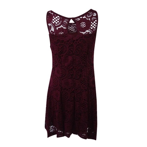 petite red lace dress