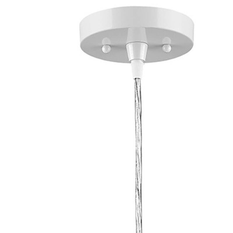 HomeRoots White Metal Hanging Light with Dome Shade - 12' X '5.5' X '12