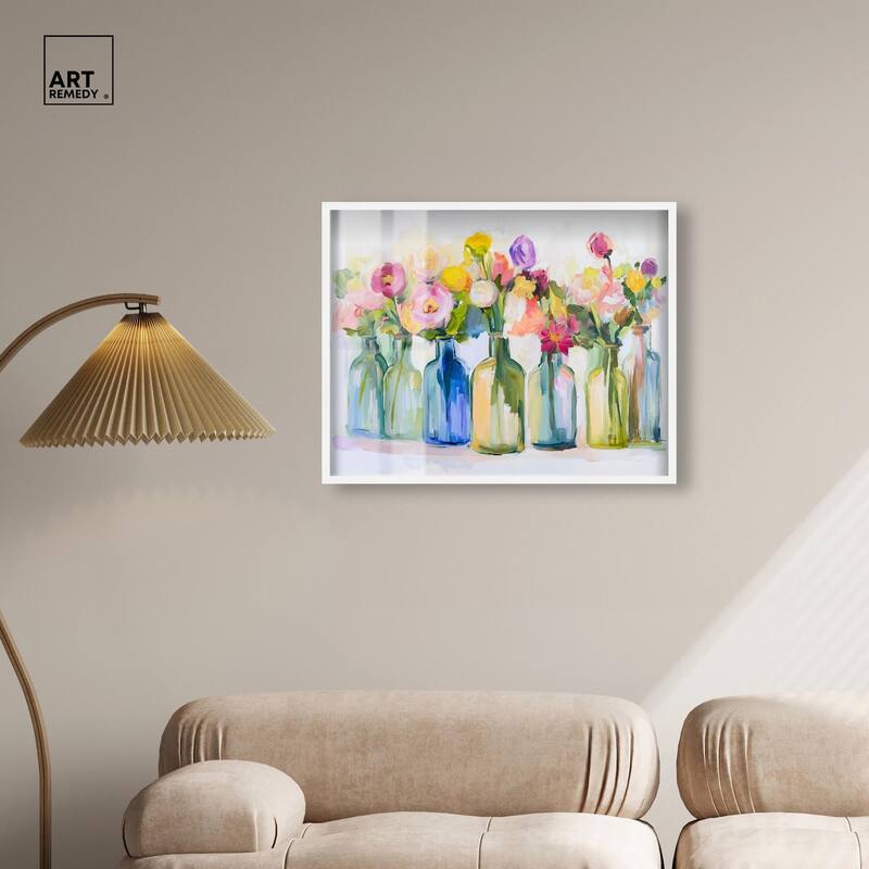 Bottles and Blooms Shadowbox by Art Remedy