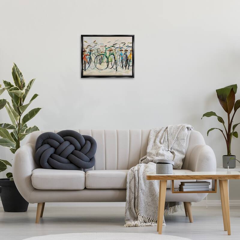 Stupell Group of Bicycles Framed Floater Canvas Wall Art Design By Dusza