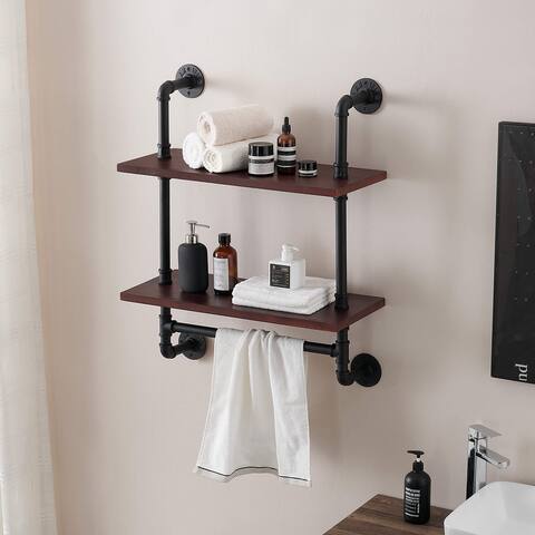 ivinta Towel Racks, Industrial Floating Shelves, Wall Shelf for Bathroom