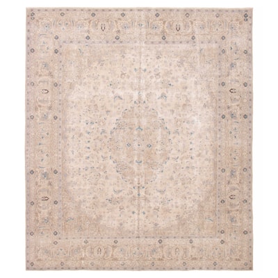ECARPETGALLERY Hand-knotted Antalya Vintage Ivory Wool Rug - 9'6 x 11'2