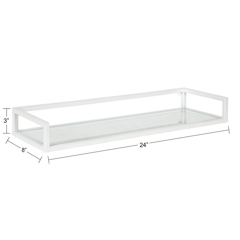 Kate and Laurel Blex Metal and Glass Wall Shelf