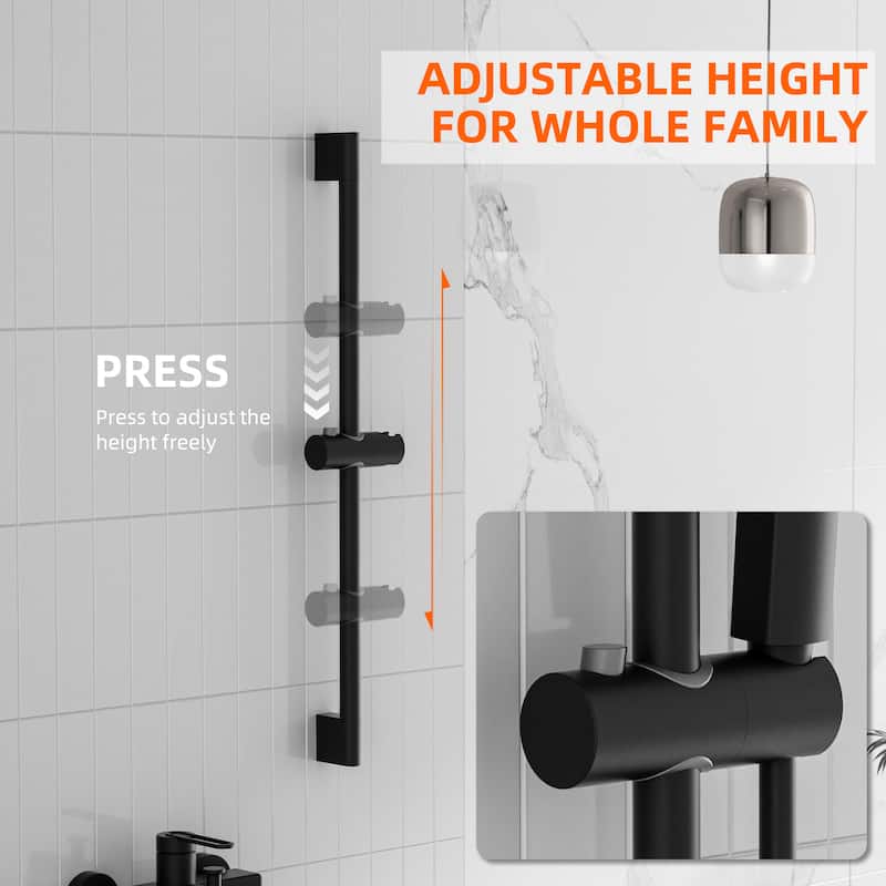 Modland Wall-Mounted Bathtub Faucet with 3-Function Hand Shower, 1.59GPM, Matte Black/Chrome, CUPC Certified