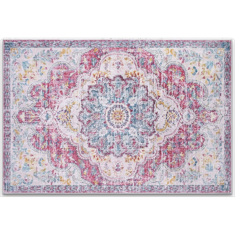 HomeRoots Oriental Traditional Rectangle Area Rug - 6' X 9'
