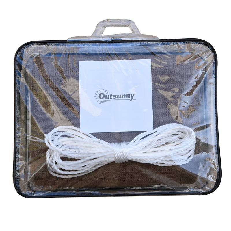 Outsunny 20' x 13' Rectangle Outdoor Patio Sun Shade Sail Canopy with D-Rings and Nylon Rope Included - Brown - 20' x 13'