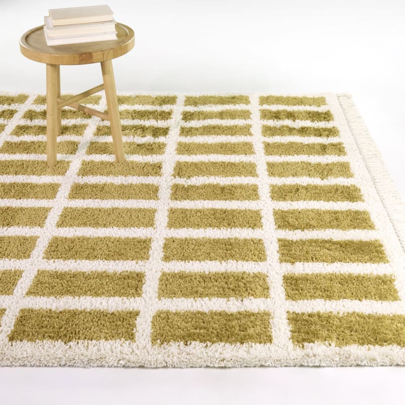 Androla Boho Grid Shag Area Rug