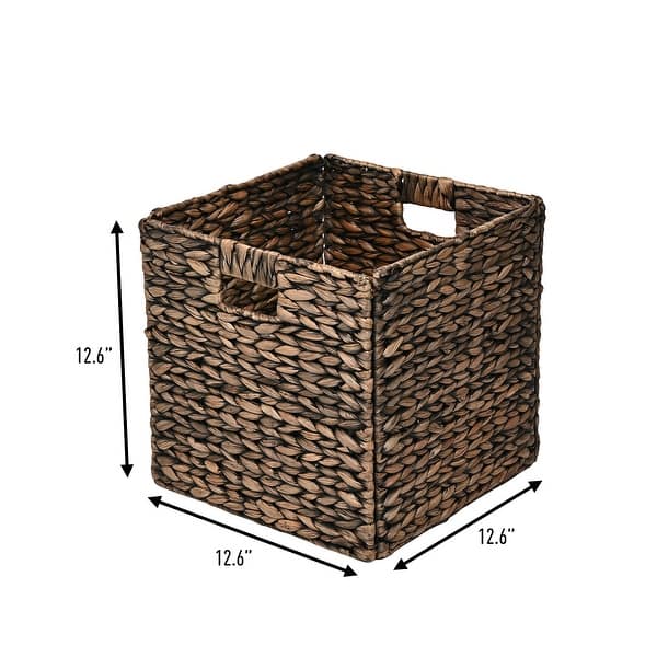 dimension image slide 0 of 4, Collapsible Storage Cube Basket with Handles (Set of 5)