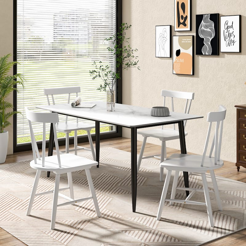 Costway Dining Chairs Set of 2 Windsor Chairs Wood Armless Chairs with - See Details