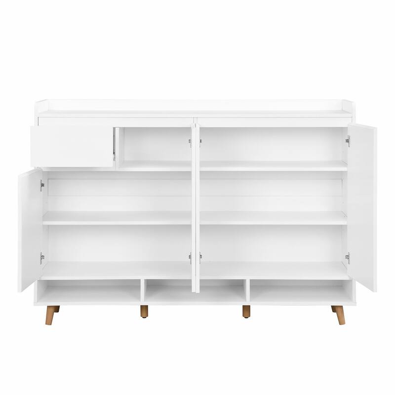 Sleek Contemporary Shoe Cabinet: Adjustable Shelves, Minimalist Home Organizer