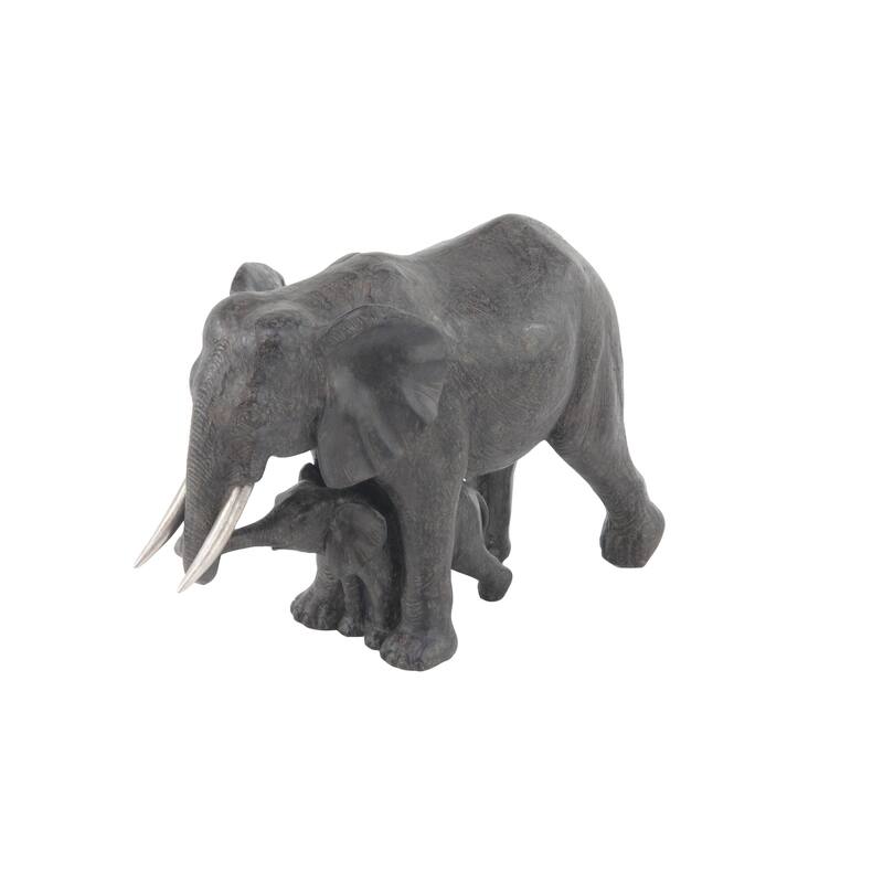 Polystone Elephant Decorative Sculpture - Gray - Roche River Decor