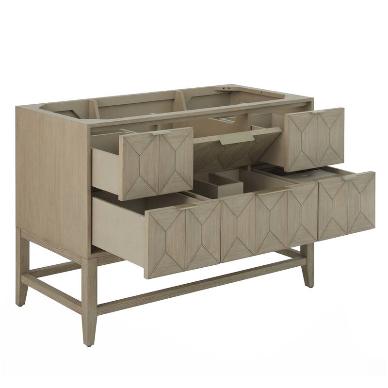 James Martin Vanities Emmeline 48" Single Vanity, Pebble Oak