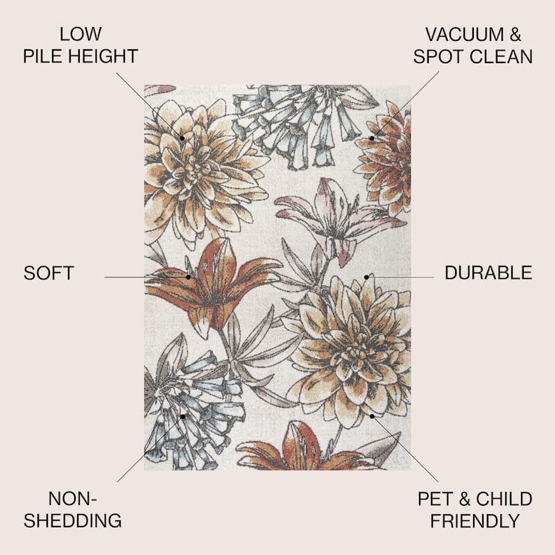 JONATHAN Y Dizi Modern Botanical Flower Area Rug