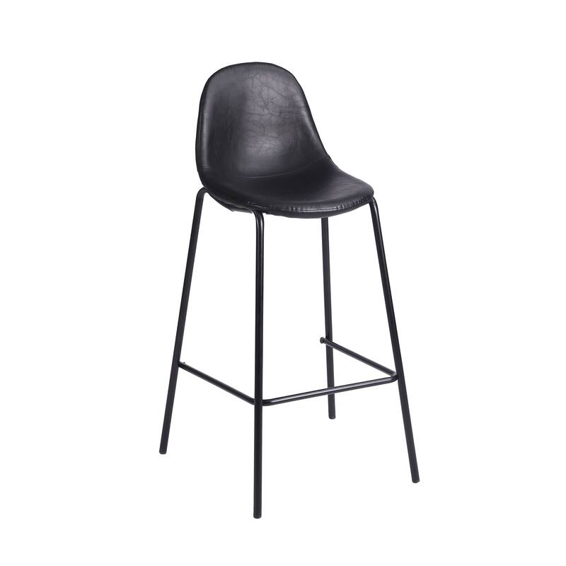 Porthos Home Theo Counter Stools Set Of 2, PU Leather Upholstery, Iron Legs