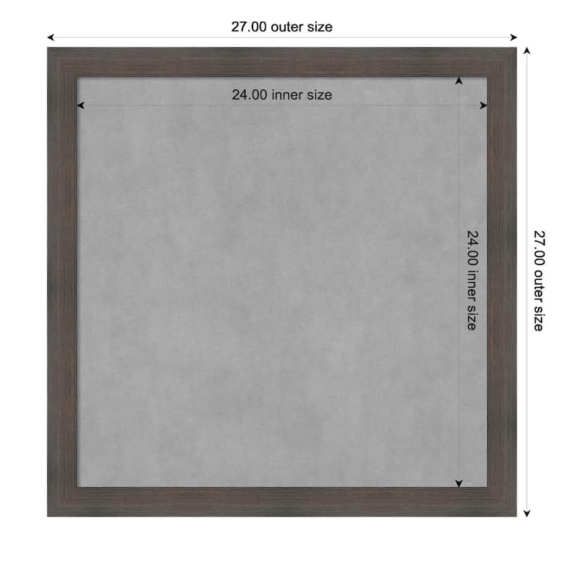 Amanti Art Hardwood Chocolate Narrow Framed Magnetic Board - Board Size 24x24