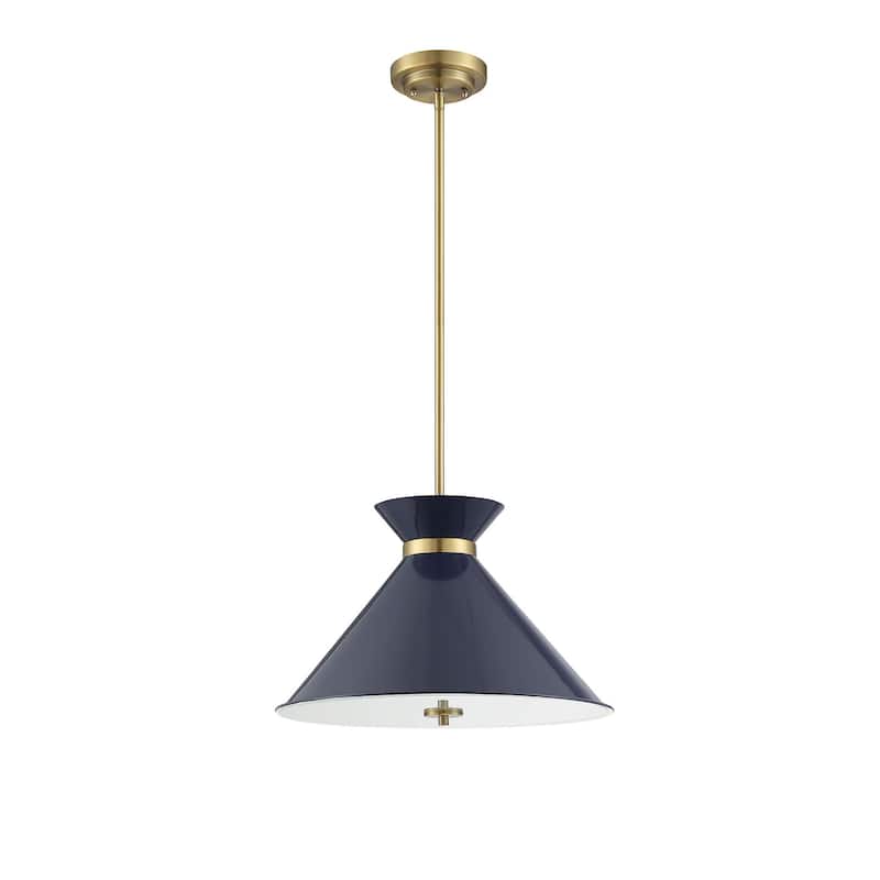Savoy House Lamar 18" Wide Pendant with Metal Shade and Accented Band
