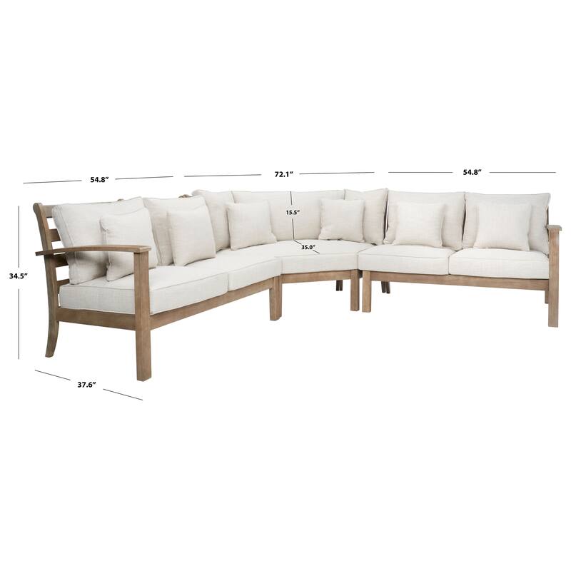 SAFAVIEH Couture Santa Cruz Patio Sectional Sofa - 107"W x 107"D x 35"H
