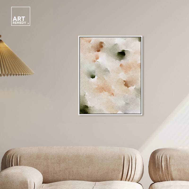Art Remedy Cotton Balls And Cinnamon Framed Watercolor Boho Abstracts