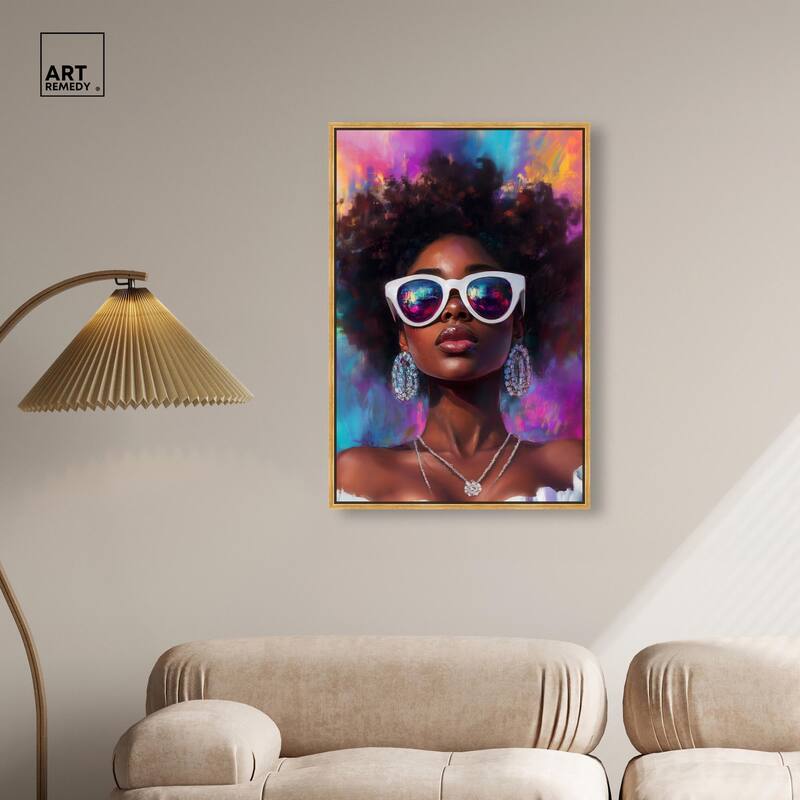 Bold Colorful Curls Canvas by Art Remedy