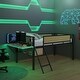 preview thumbnail 24 of 69, Metal Loft Bed with Rectangular Desk, LED lights, Storage Shelves and Hanging Storage Compartments, Safety Guard and Ladder