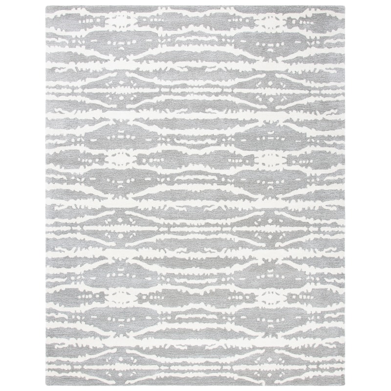 SAFAVIEH Handmade Soho Magan Wool/ Viscose Rug - 3'6" x 5'6" - Grey/Ivory