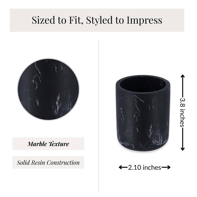 Marble Resin Toothbrush Holder - 2.10 L x 2.10 W x 3.8 H