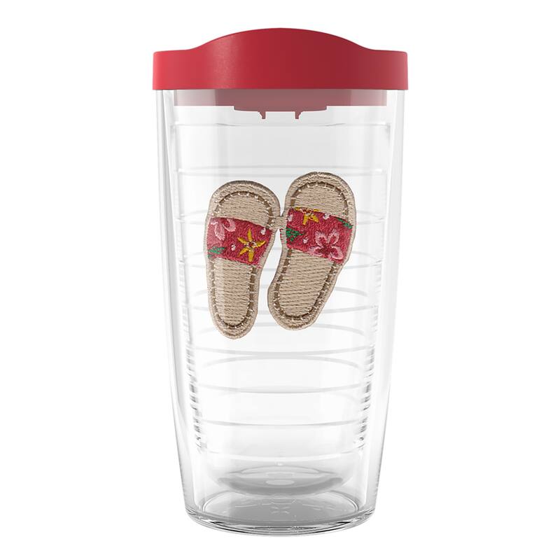 Tervis Sandy Slides Made in USA Double Walled Insulated Tumbler Travel 16oz, Red