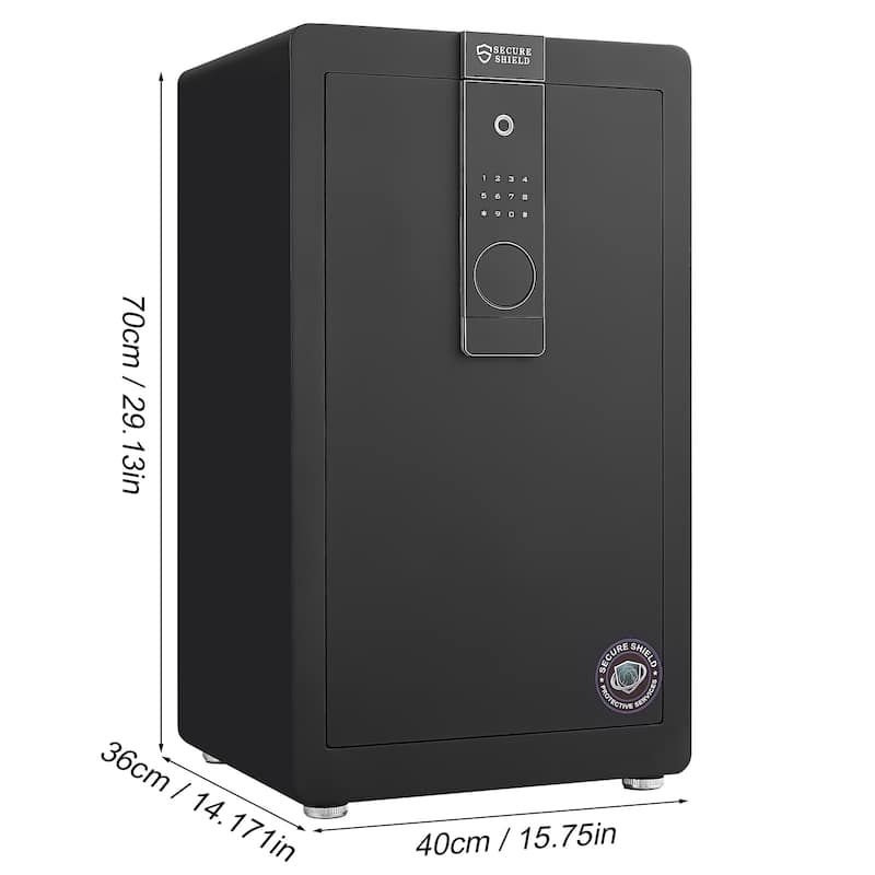 Safe Box with Biometric Recognition, Built-in Removable And Flexible Compartment Partition, Electronic Password Lock