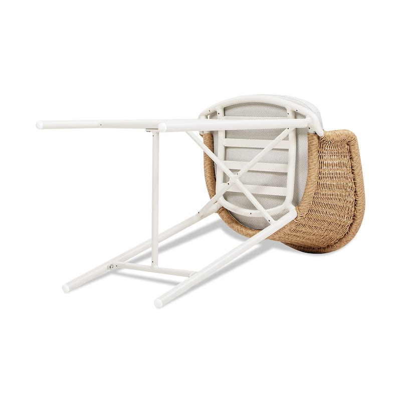 Santorini 28" Wicker Outdoor Patio Bar Stool (Set of 2) with Arms - 21.5"W X 21.5"D X 36"H