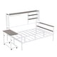 preview thumbnail 51 of 54, Roomfitters Twin/ Full Size Metal Daybed with Movable Desk, Metal Grid Design, Functional Shelves and Hanging Rack