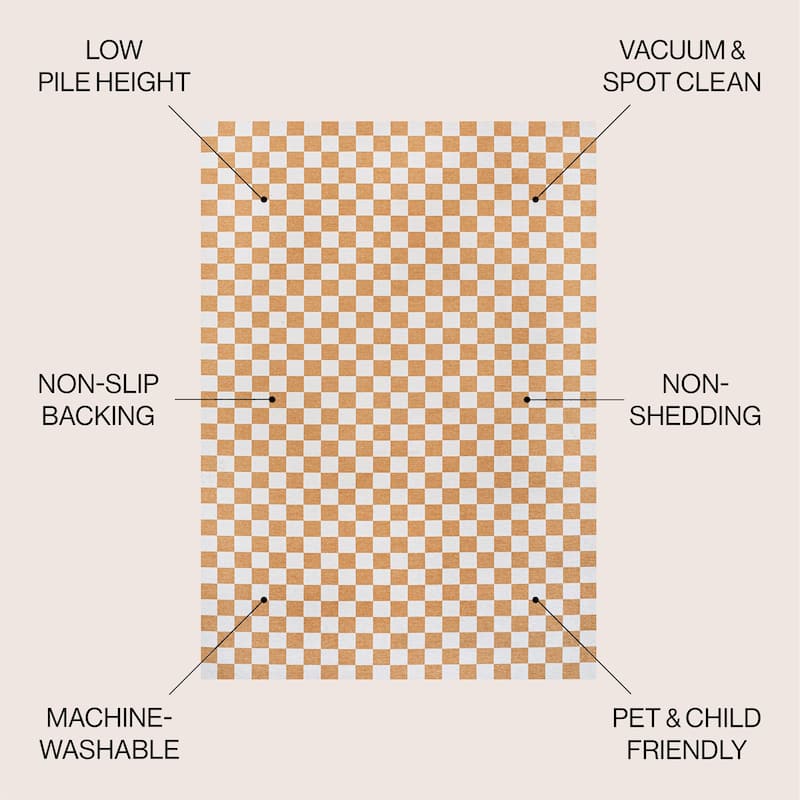 JONATHAN Y Kassia Modern Cottage Checkerboard Washable Area Rug
