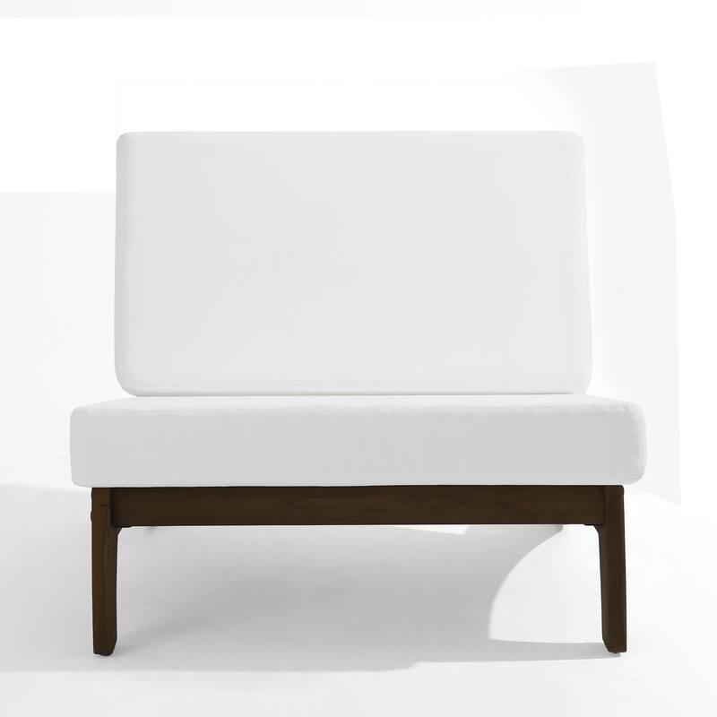 Sectional Wood Furniture 2 Seat Armless Patio Sofa