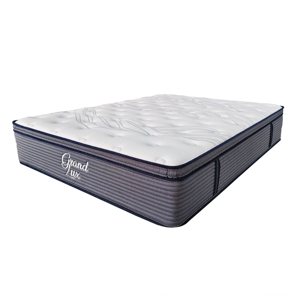 GrandLux Medium 14-inch Memory Foam Hybrid Mattress in a Box