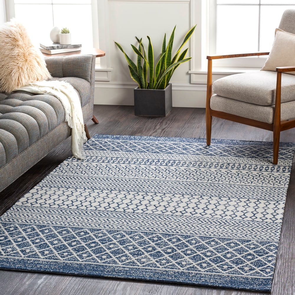 Livabliss Marbrey Moroccan Stripe Cotton Area Rug
