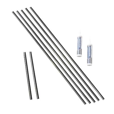 Fasade Backsplash Accessory Kit in Brushed Steel - 5 Pack