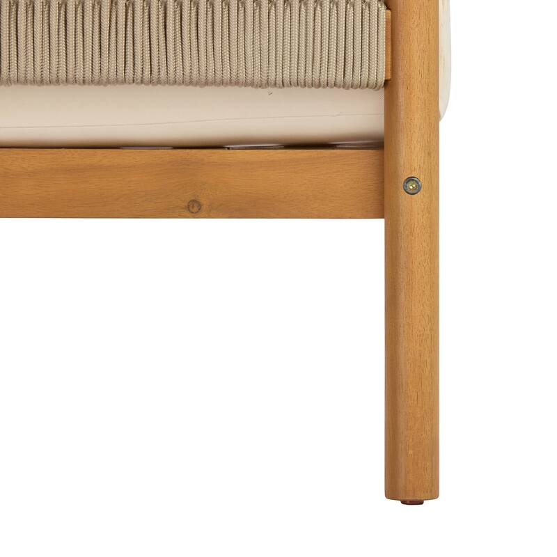 Christopher Knight Home - Outdoor Acacia Wood Club Chair with Rope Panels and Cushions