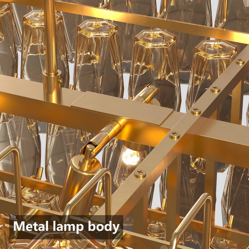 54" Large Rectangle Gold Kitchen Chandelier