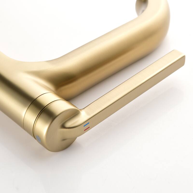 9-12" H Solid Brass Single Handle Bathroom Sink Faucet