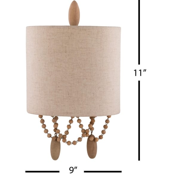 Livabliss Ashwood Traditional Beaded 2-light Wall Sconce - 11"H x 9"W x 4"D