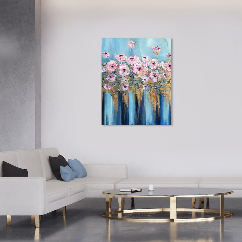 Wynwood Studio Canvas Floral and Botanical Never ending blooms Pink and Light Pink Modern & Contemporary Wall Art Canvas Print - 36 x 30