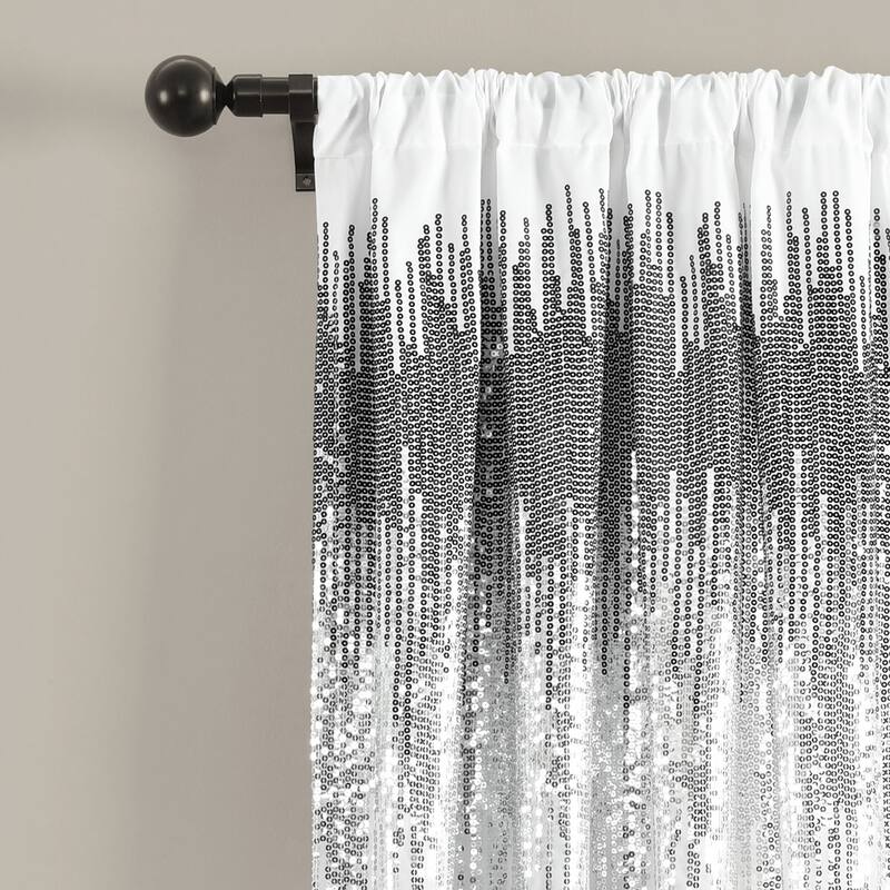 Lush Decor Shimmer Sequins Window Curtain Panel Pair - 84" x 42" - 84" x 42"