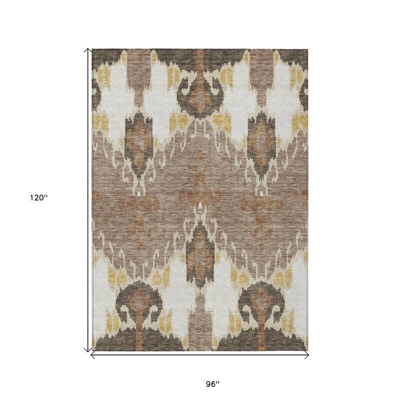 HomeRoots Ikat Transitional Rectangle Outdoor Rug