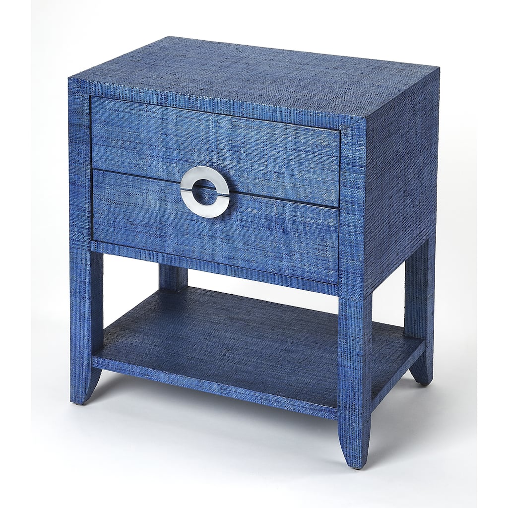Handmade Amelle Blue Raffia End Table (Philippines)